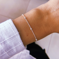 Pulsera cadenita bolitas - plata 925 (cod 19)