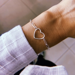 Pulsera - acero blanco (cod 16) (19 cm + 2 cm de extensor)