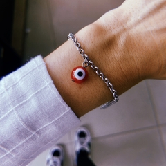 Pulsera ojito rojo - acero quirúrgico (cod 13)
