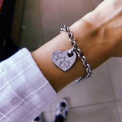 Pulsera corazon mama - acero quirúrgico (cod 22)