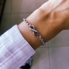 Pulsera infinito strass - acero quirúrgico (cod 22)