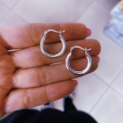 Argollas cubanas intermedias 2 cm - plata 925 (cod 28)