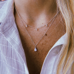 Collar doble lagrimita - plata 925 (cod 38)