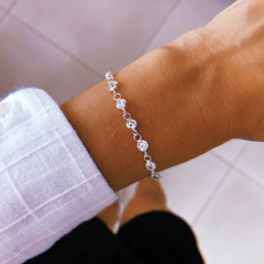Pulsera circulitos cubic - plata 925 (cod 45) (18 cm + 3 cm de extensor)