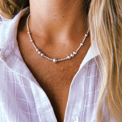 Cadena bolitas 3x1 - plata 925 (45 cm) (cod 120)