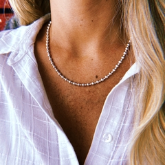 Cadena bolitas intercaladas - plata 925 (46 cm) (cod 115)