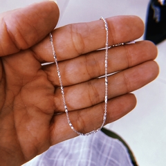 Cadena tubitos facetados - plata 925 (45 cm) (cod 30)