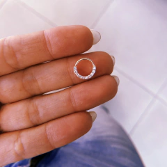 Argollita cubic piercing (1 cm) - plata rose (cod 8)