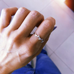 Anillo ramitas - plata 925 (cod 14)