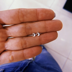 Aros mini lunita - plata 925 (cod 9)