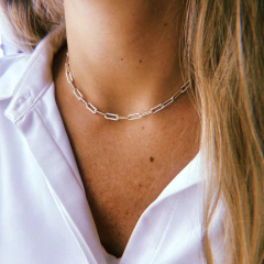 Cadena choker lupe III - plata 925 (cod 54) (36 cm)