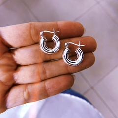 Argollas gorditas (1,5 cm) - plata 925 (cod 37)