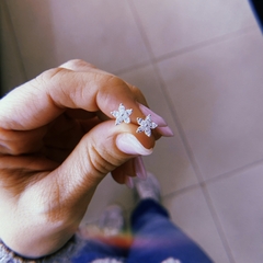 Aros mini florcita - plata 925 (cod 16)