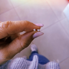 Aros mini cubic - plata 925 (cod 12)
