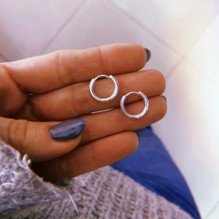 Mini argollitas cande (1,3 cm) - acero blanco (cod 12)