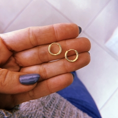 Mini argollitas cande (1,1 cm) - acero dorado (cod 11)