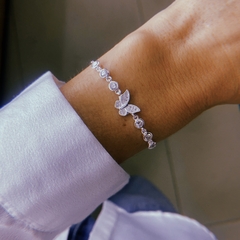 Pulsera mariposa cubic - Plata 925 (17 cm + 3 de extensor) (cod 40)