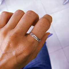 Anillo sinfin corazones - Plata 925 (cod 21)