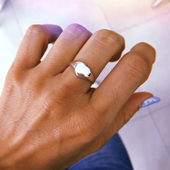 Anillo sello corazón - Plata 925 (cod 33) (se puede grabar inicial con costo adicional)
