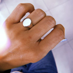 Anillo sello oval - Plata 925 (cod 34) (se puede grabar con costo adicional)
