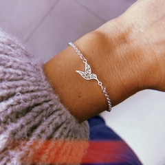 Pulsera colibri - acero blanco (cod 16)