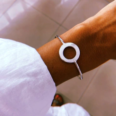 Semi esclava circulo ancho - plata 925 (cod 97)