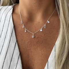 Collar estrellitas cubic - plata 925 (cod 45)