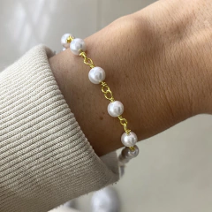 Pulsera perlitas - acero dorado italiano GIO (9/14)