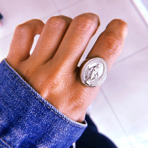Anillo milagrosa mediano - plata 925 (cod 80)