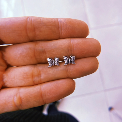 Aros mini mariposa - plata 925 (cod 12) (SIN CAMBIO)