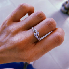 Anillo doble circulito - plata 925 (cod 24)