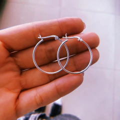 Argollas cubanas finas (2,8 cm) - plata 925 (cod 19)
