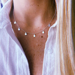 Conjunto moneditas - plata 925 (40 cm + 3 cm de extensor) (cod 24)