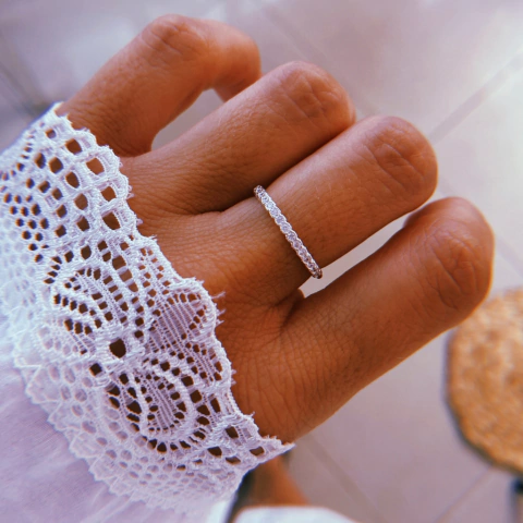 Anillo medio sin fin fino II - plata 925 (cod 20)