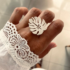 Anillo hoja - plata 925 (cod 120)
