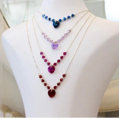 Collar sweet heart - cristal & plata 925 (7 colores) (cod 67)