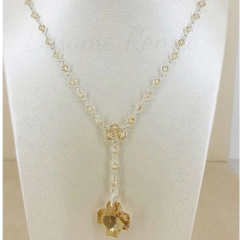 Rosario 4 mm Golden - cristal & plata 925 (cod 158)