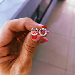Aros circulo multicolor - acero blanco (cod 16)
