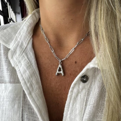 Cadena eslabón + inicial gordita - acero quirúrgico ( - comprar online