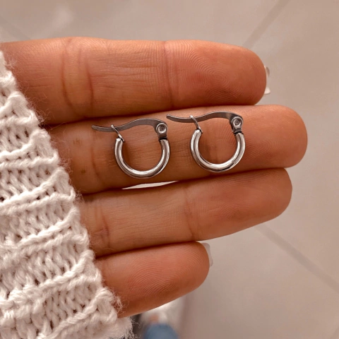Argollas Clásicas * 0,8 cm - acero quirurgico (cod 8)