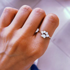Anillo mini huellita - plata 925 (cod 11)