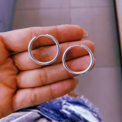 Argollas Cande (2 cm) - acero blanco (cod 13)