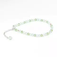 Pulsera sinbol 4 mm combinada verde claro - Cristal & Plata 925 (Cod 51)