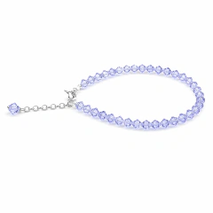 Pulsera sinbol 4 mm - tonos celestes & azules - Cristal & Plata 925 (Cod 53) - tienda online