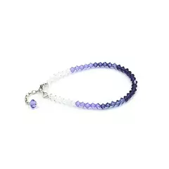 Pulsera sinbol 4 mm - degrade azul - Cristal & Plata 925 (Cod 51)