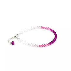 Pulsera sinbol 4 mm - degrade fucsia - Cristal & Plata 925 (Cod 51)