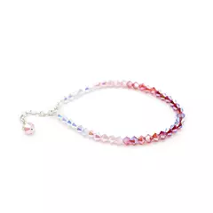Pulsera sinbol 4 mm degrade rosa 2x - Cristal & Plata 925 (Cod 51)