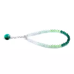 Pulsera sinbol 4 mm - degrade verde - Cristal & Plata 925 (Cod 51)
