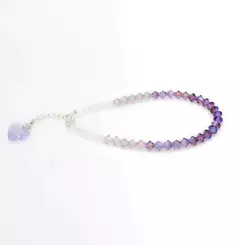 Pulsera sinbol 4 mm - degrade violeta shimmer 2x - Cristal & Plata 925 (Cod 51)