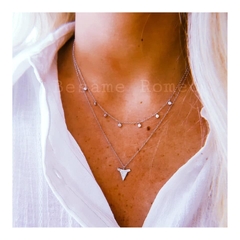 Collar Doble cuernito - plata 925 (cod 55)
